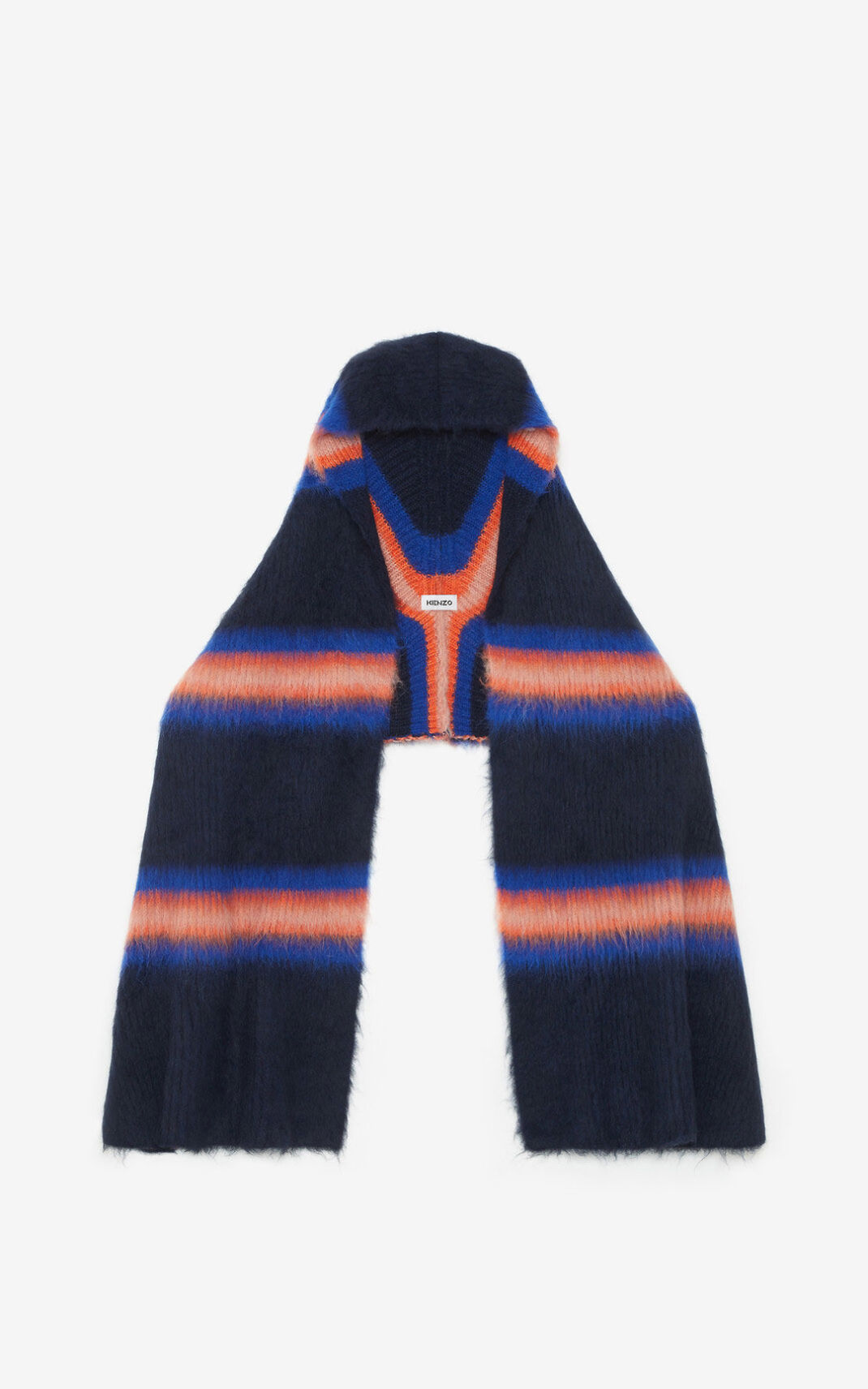 Kenzo Striped alpaca wool Bufanda Mujer Azules | 1659374-TZ